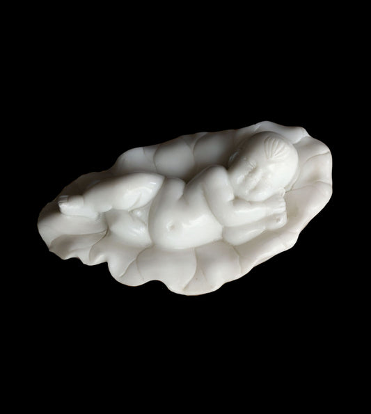 Putto on a Leaf Figurine