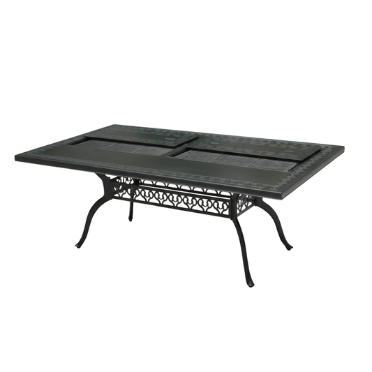 Rectangular BBQ Table  (1 Charcoal Grill + 1 Electric Roast Pan)