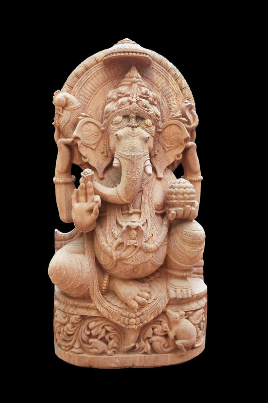 Gajanana Sandstone Sculpture